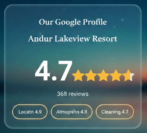 Google 5-star rating for Andur Lakeview Resort